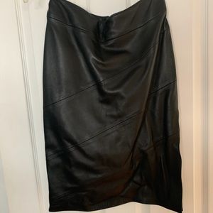 Leather pencil skirt